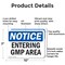 Signmission Entering Gmp Area, 10 in W x Rectangle, Aluminum OS-2PACK-NS-A-710-L-12085 - alternate 7